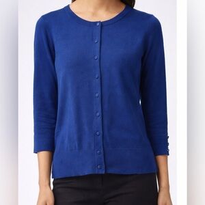 EVIE Royal Blue Button-Up Cardigan